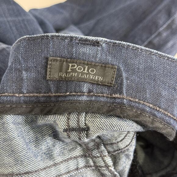 Polo Ralph Lauren Jeans Mens 28x30 Blue Distressed Denim Ripped Knee Slim Fit - Picture 4 of 7